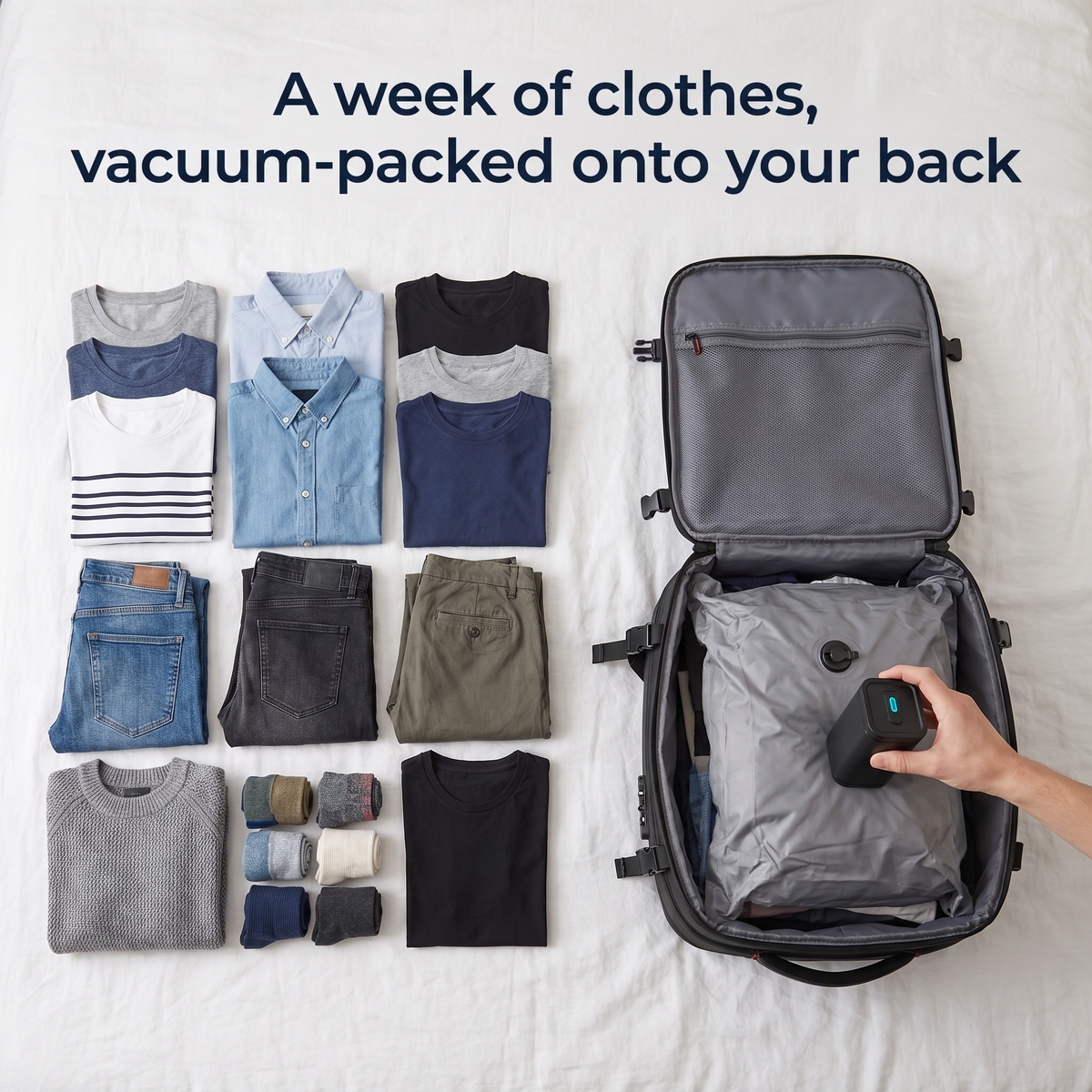 Cabin Bag Backpack for Hand Luggage with Compression Straps