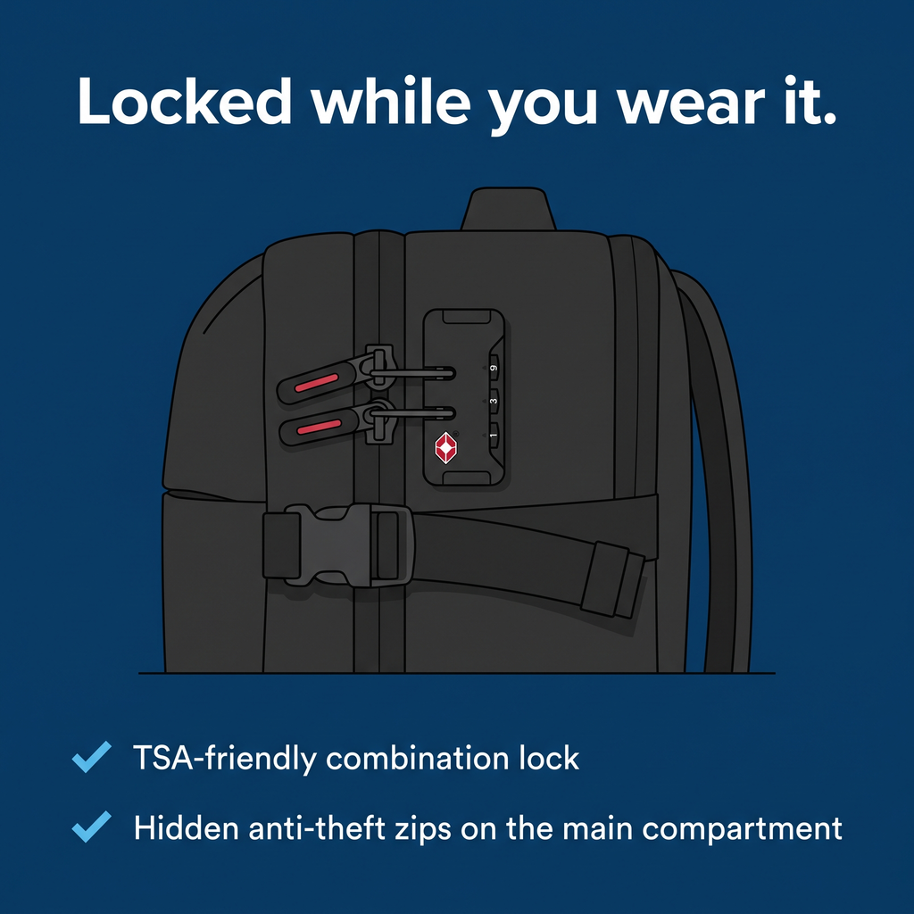 Cabin Bag Backpack for Hand Luggage with Compression Straps
