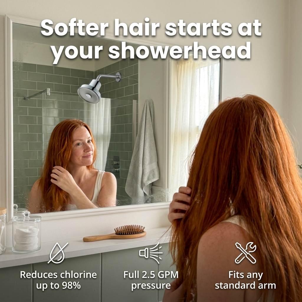 Filtered Rainfall Shower Head 6 Inch for Hard Water