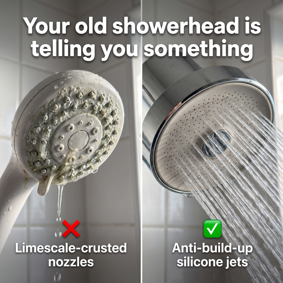 Filtered Rainfall Shower Head 6 Inch for Hard Water