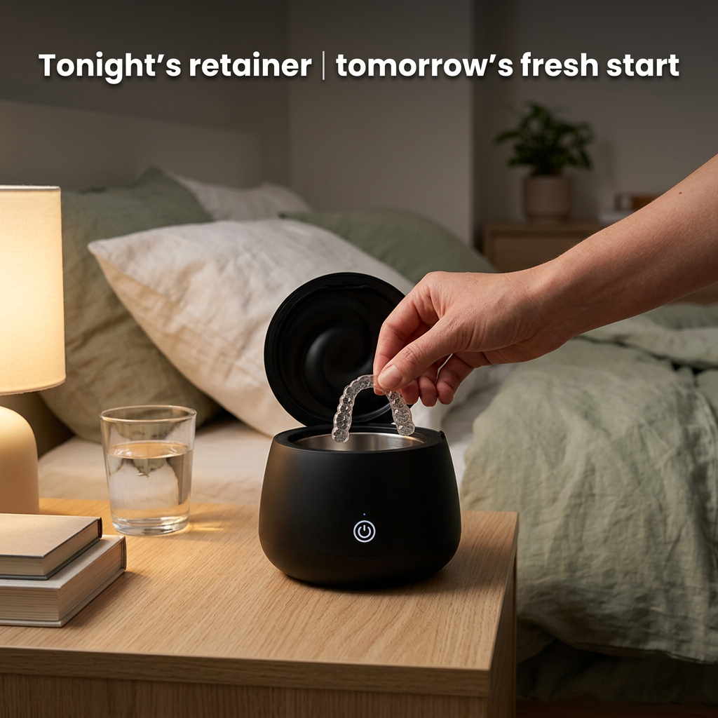 Retainer Cleaner, Ultrasonic and UV Cleaner for Aligners