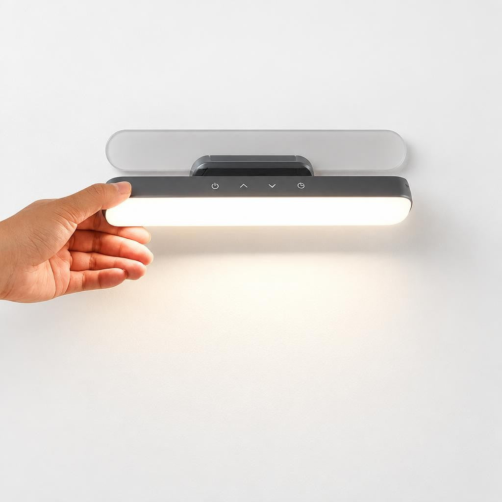 Touch sensor cabinet light with adjustable angle and mounting base on a wall