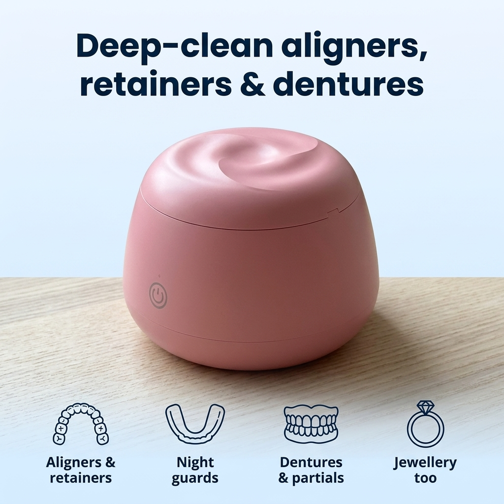 Retainer Cleaner, Ultrasonic and UV Cleaner for Aligners