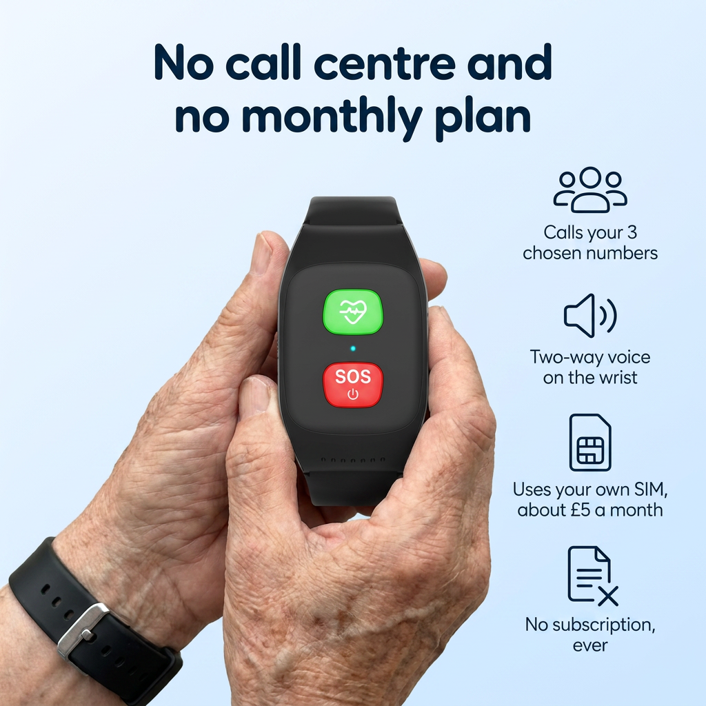 SOS Watch for Elderly with GPS Location, No Subscription