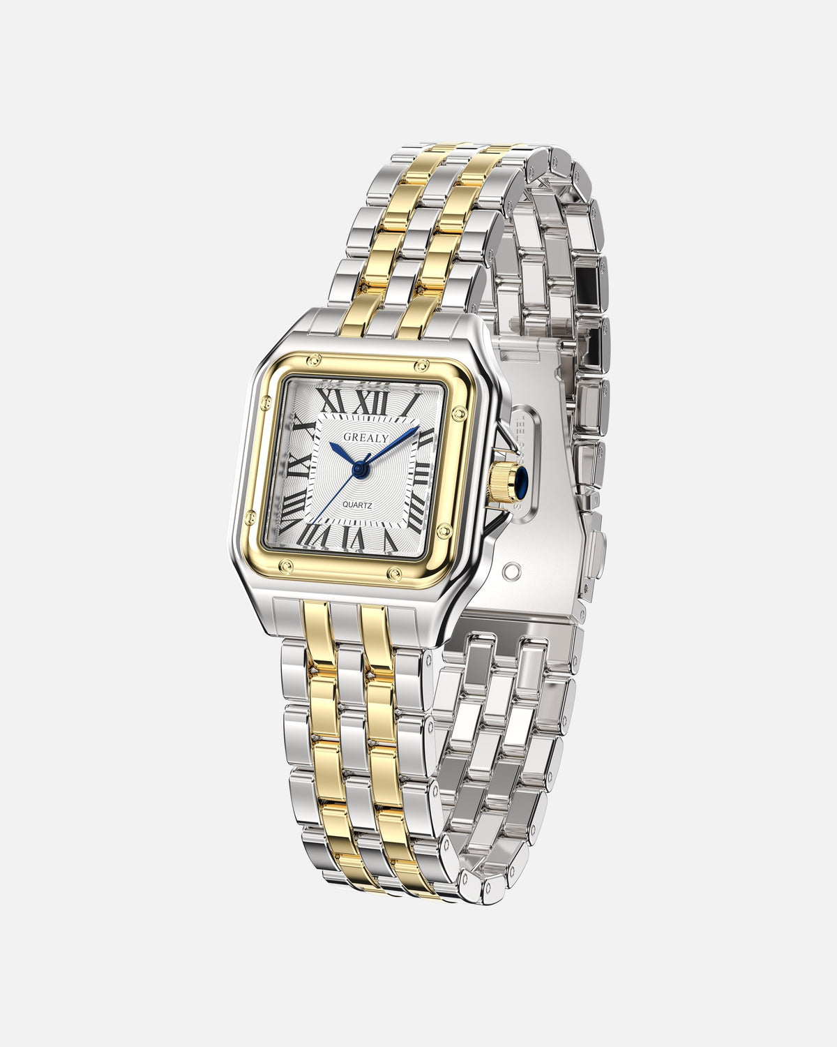 Women's Vintage Square Quartz Watch with Roman Numerals