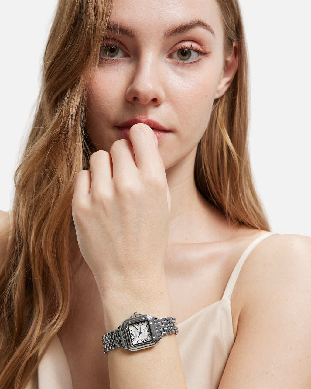 Women's Vintage Square Quartz Watch with Roman Numerals