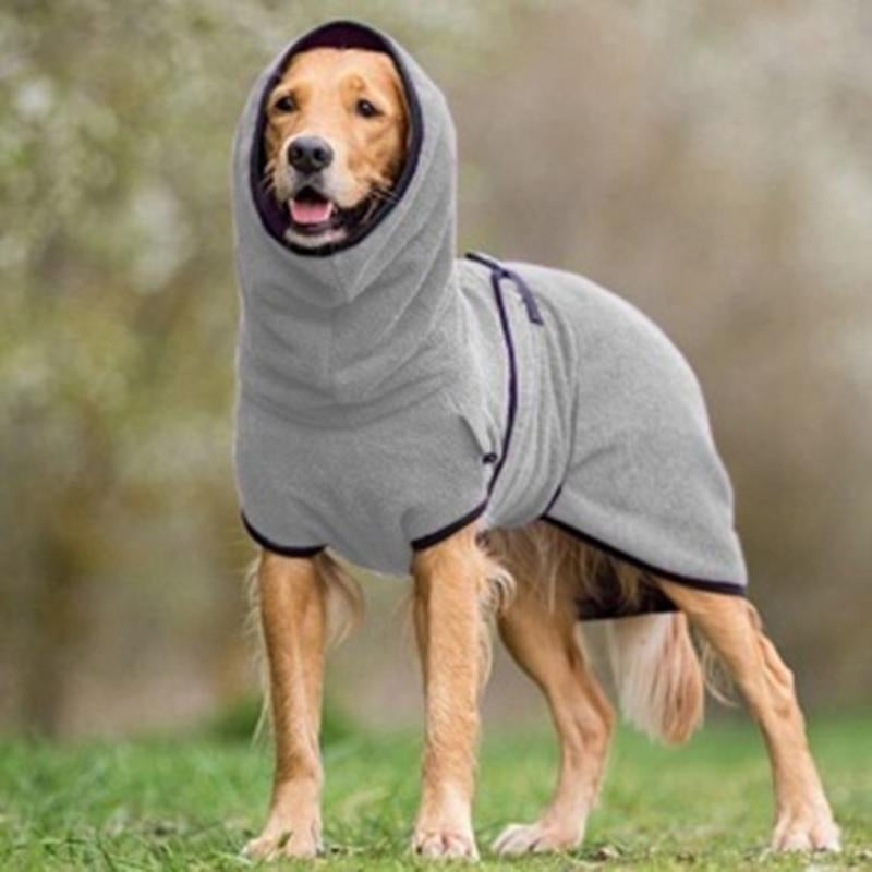 Quick-Dry Hooded Dog Bathrobe with Adjustable Closure
