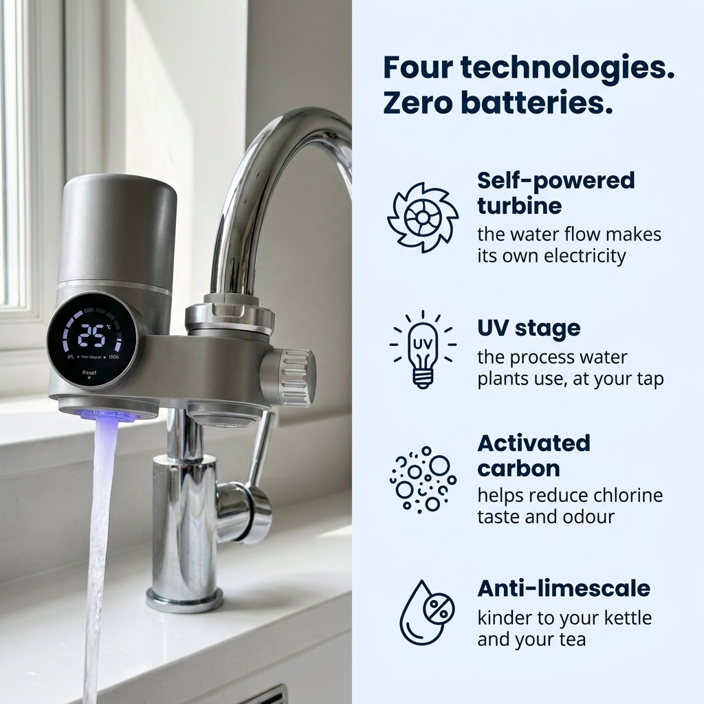 Tap Water Filter for Kitchen Taps with Change Indicator