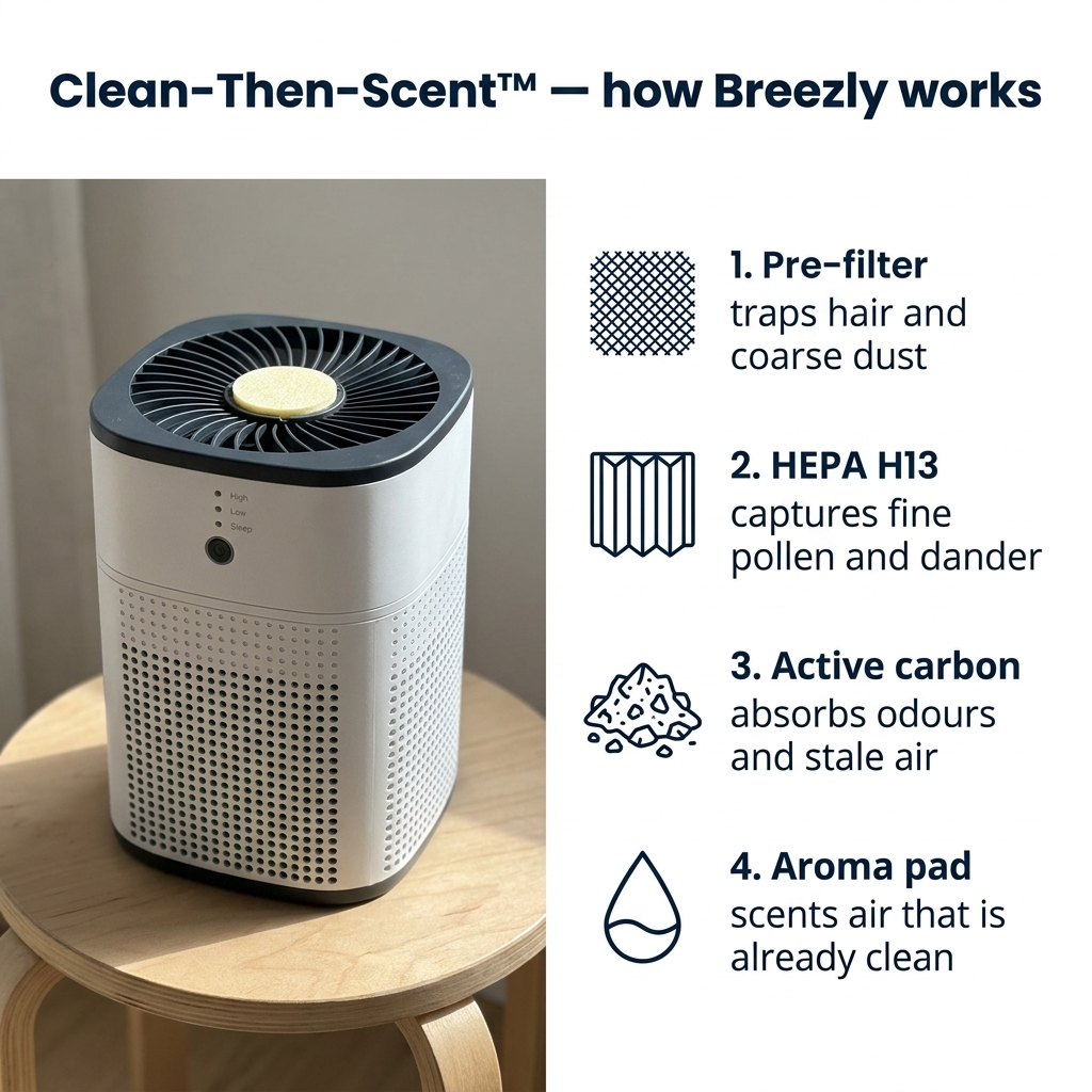 Air Purifier with Carbon Filter and Aroma Diffuser