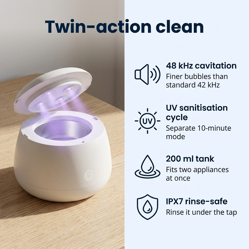 Retainer Cleaner, Ultrasonic and UV Cleaner for Aligners