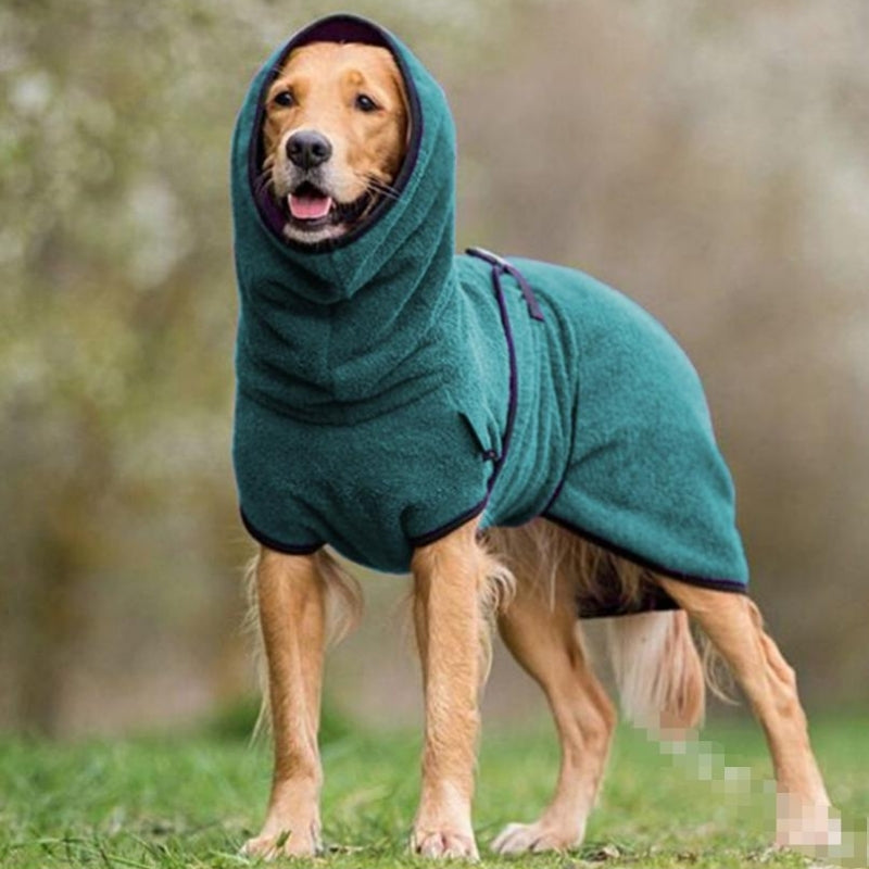 Quick-Dry Hooded Dog Bathrobe with Adjustable Closure
