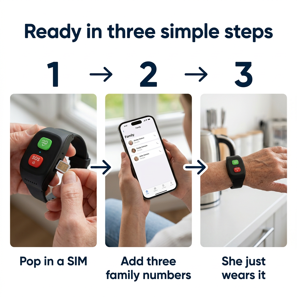 SOS Watch for Elderly with GPS Location, No Subscription