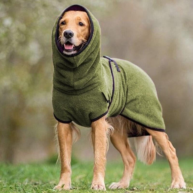 Quick-Dry Hooded Dog Bathrobe with Adjustable Closure