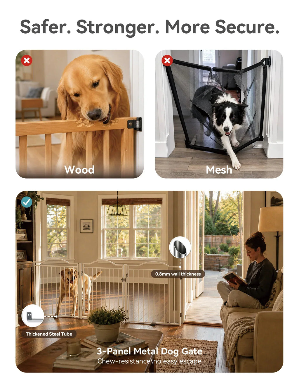 30-Inch Freestanding Dog Gate & Playpen