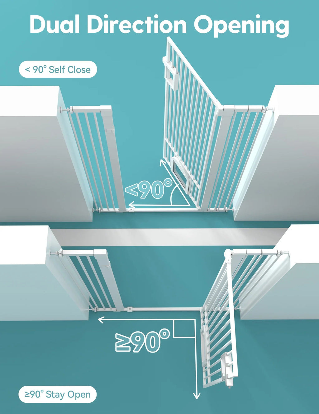 55-Inch Extra-Tall Pet Gate With Cat Door