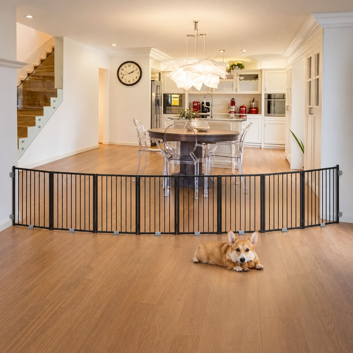 Extra-Wide Freestanding Metal Dog Gate