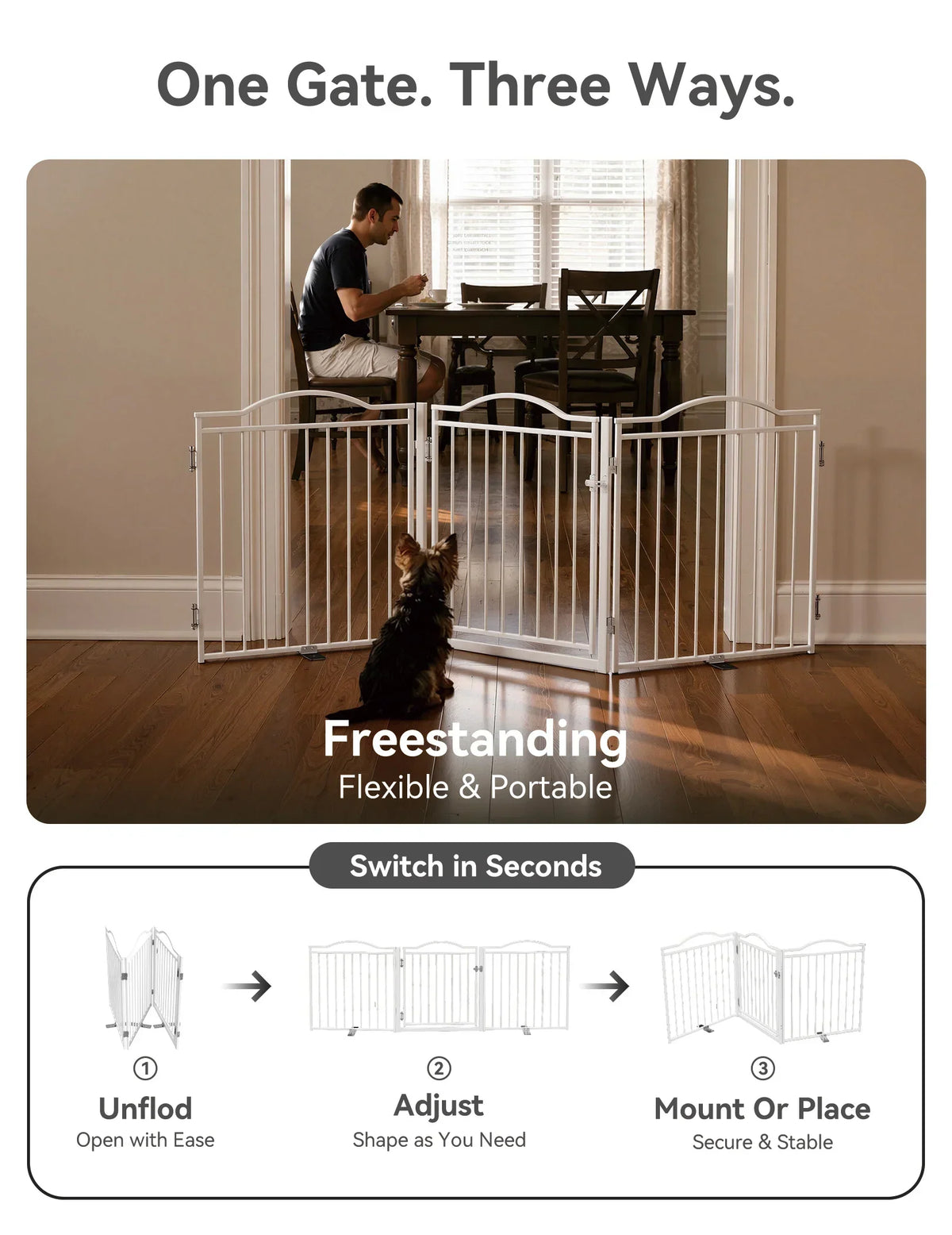30-Inch Freestanding Dog Gate & Playpen