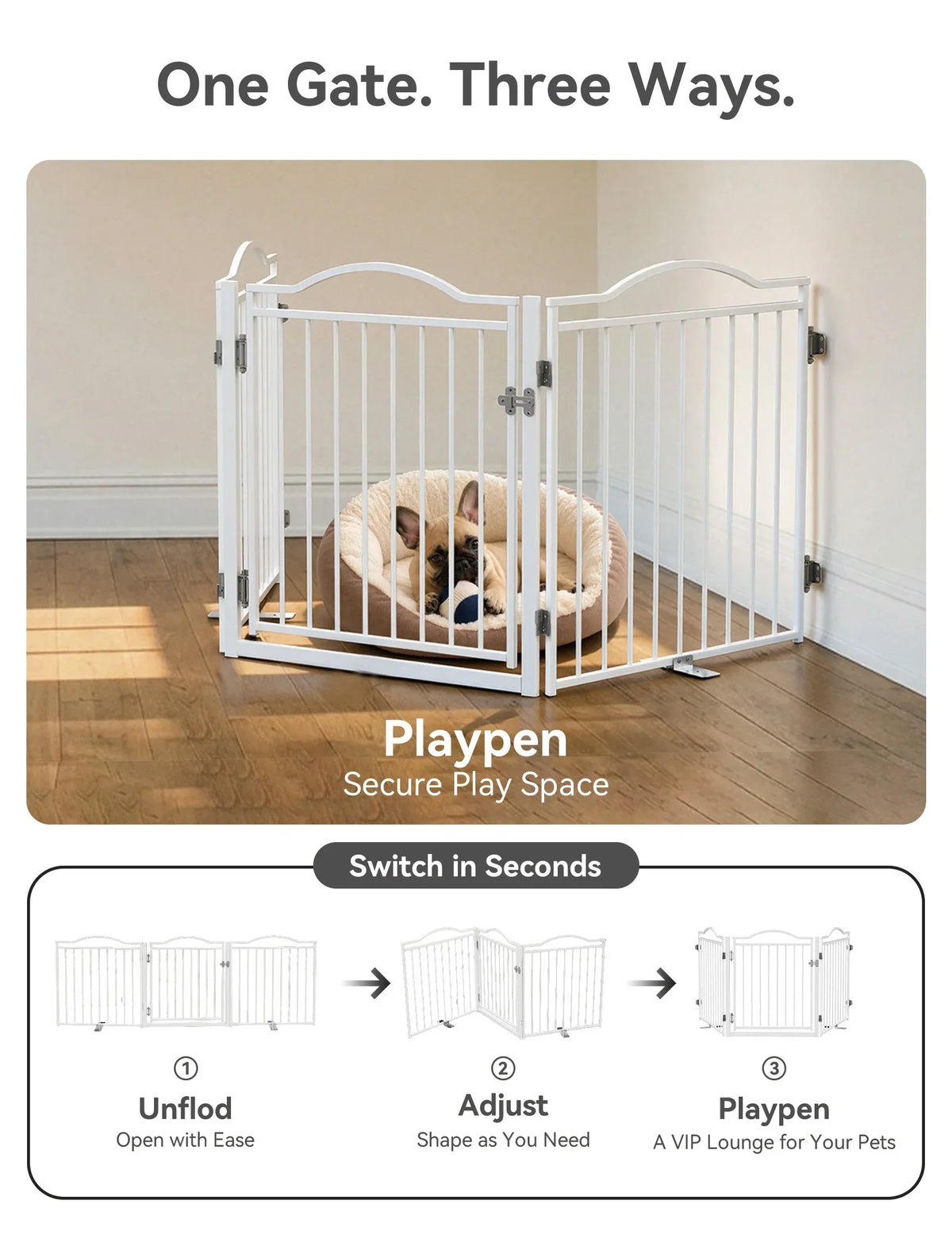 30-Inch Freestanding Dog Gate & Playpen