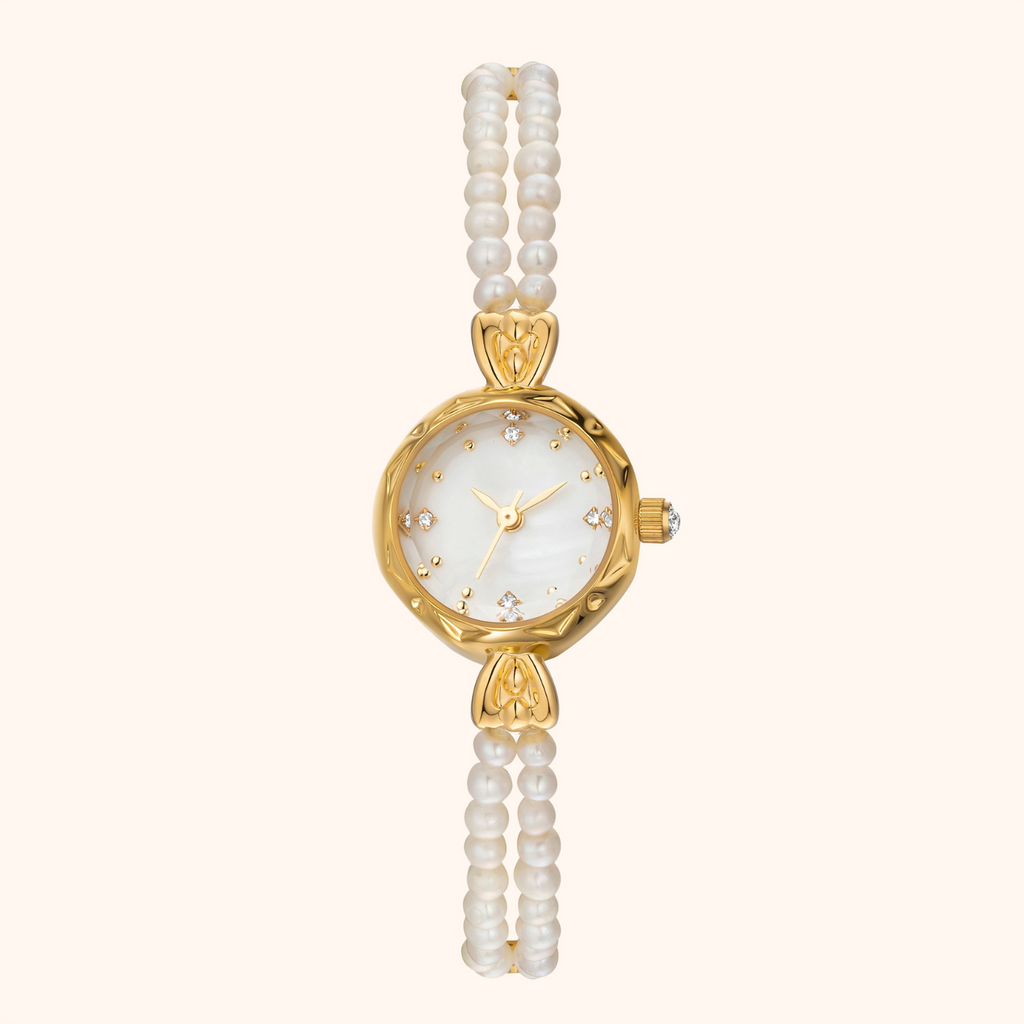 Women's Gold-Tone Pearl-Style Bracelet Watch