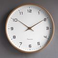 Scandinavian-Style Silent Wood-Look Wall Clock