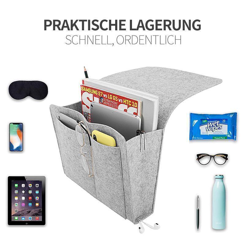 Slim Bedside Table with Shelf, Narrow Unit
