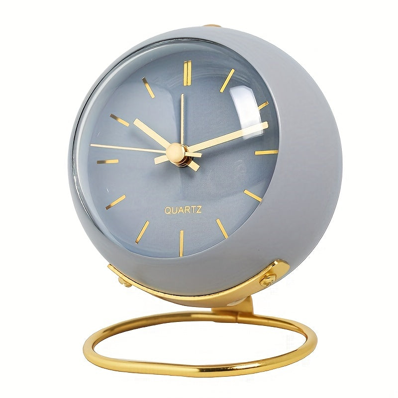 Nordic Desk Clock with Gold-Tone Hands