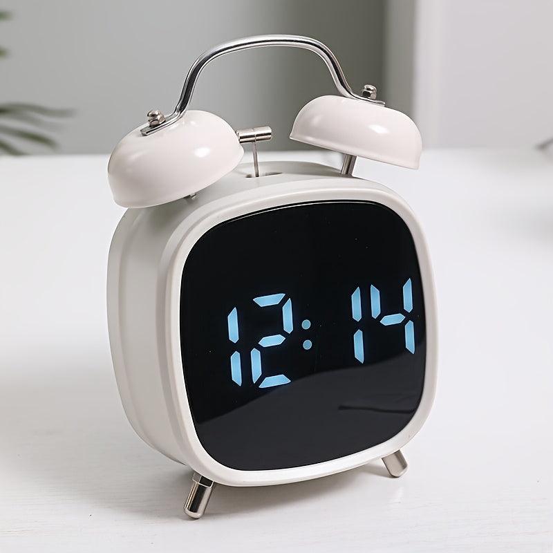 USB-Powered Digital Alarm Clock with Twin Bells and LED Display