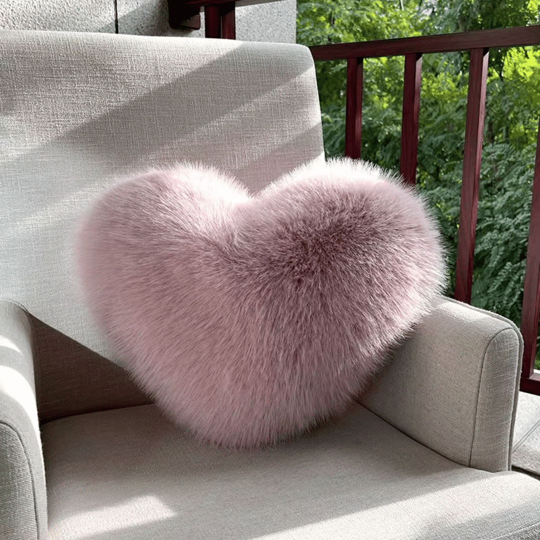 Plush Heart Cushion, Soft Heart Shaped Pillow