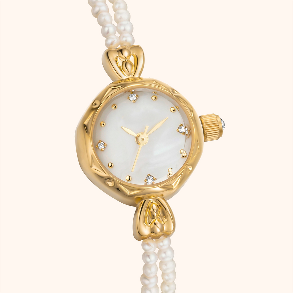 Women's Gold-Tone Pearl-Style Bracelet Watch