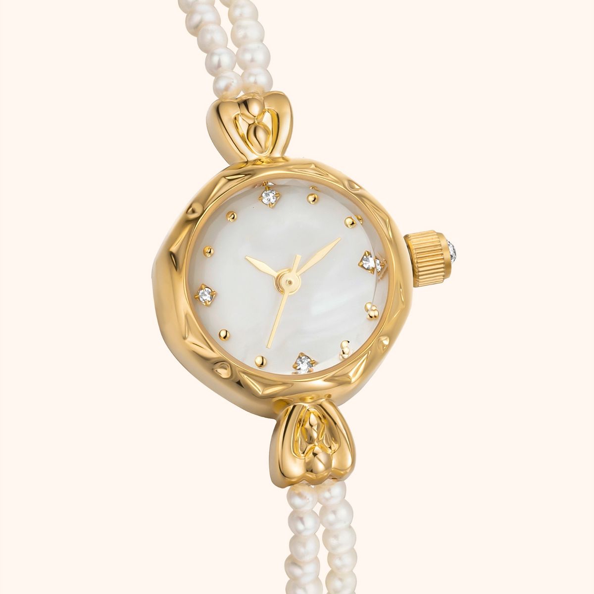 Women's Gold-Tone Pearl-Style Bracelet Watch