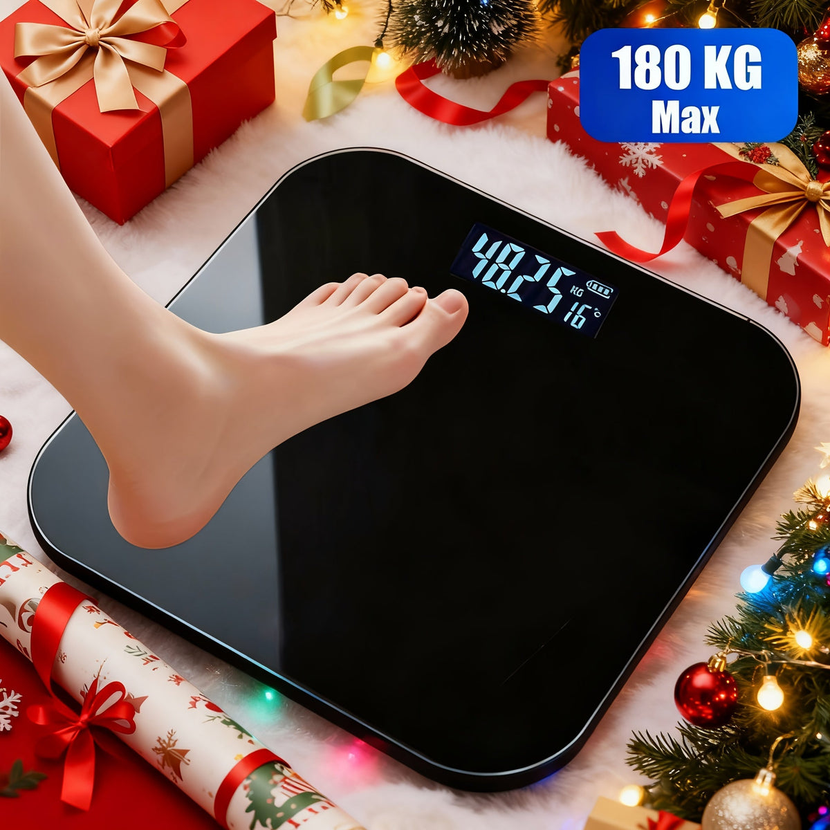 Digital Bathroom Scale with LED Display – 180 kg