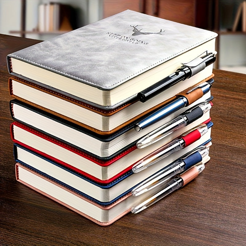 360-Page Faux Leather Notebook with Bookmark and Pen Loop