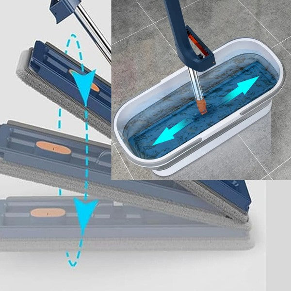360° Self-Wringing Flat Mop and Bucket Set