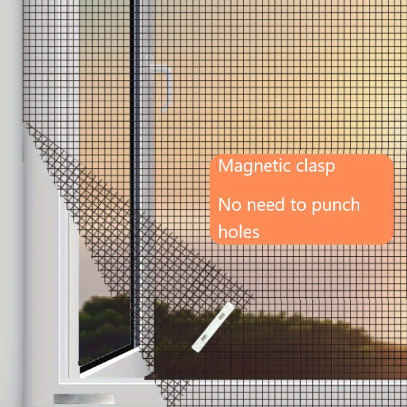 Magnetic Cut-to-Fit Window Screen with Adhesive Mounting