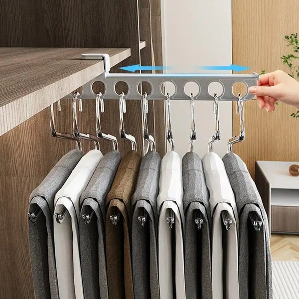 Extendable Wardrobe Rail, Double Hanging Space
