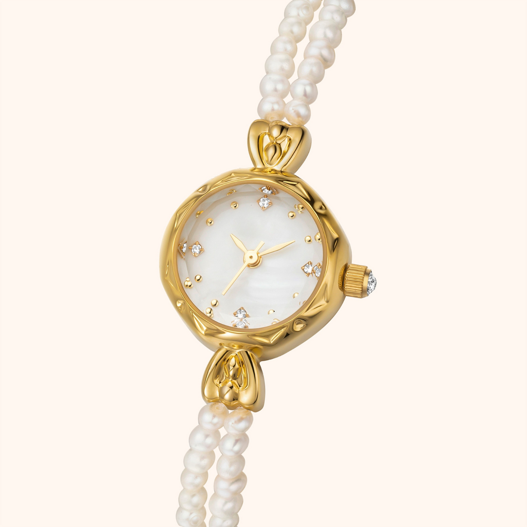Women's Gold-Tone Pearl-Style Bracelet Watch