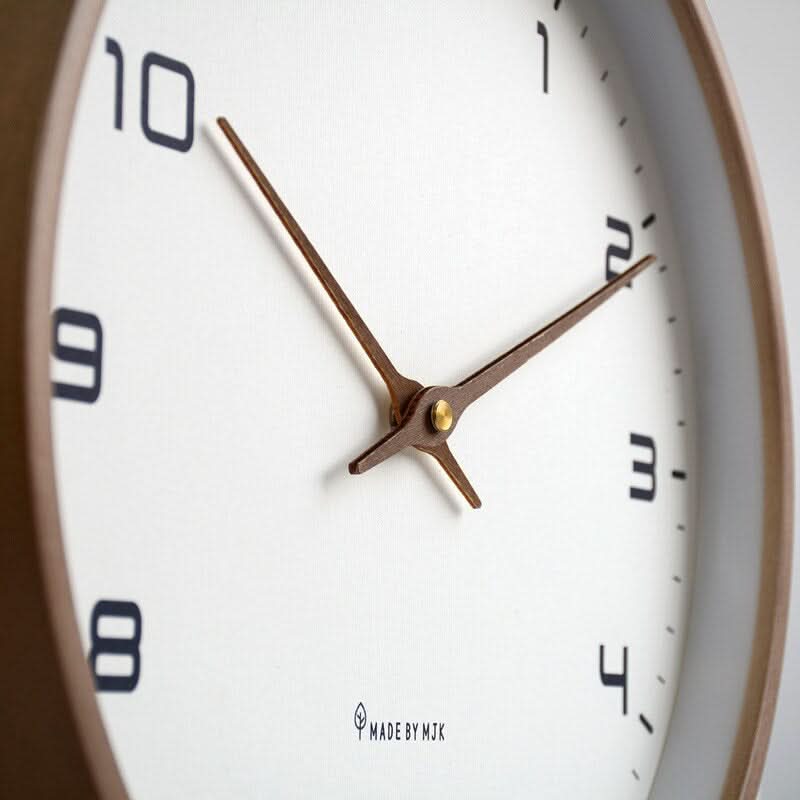 Scandinavian-Style Silent Wood-Look Wall Clock