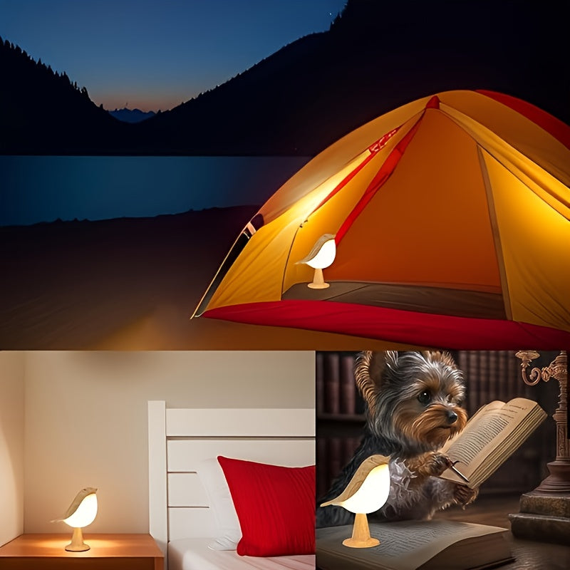 Rechargeable Bird Table Lamp with Dimmable LED Light