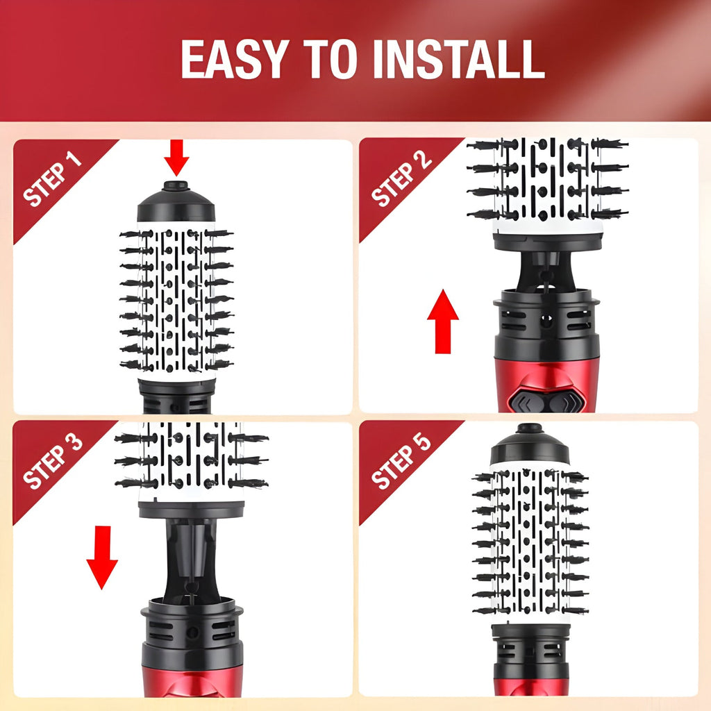 Rotating Hot Air Brush with Two Brush Heads