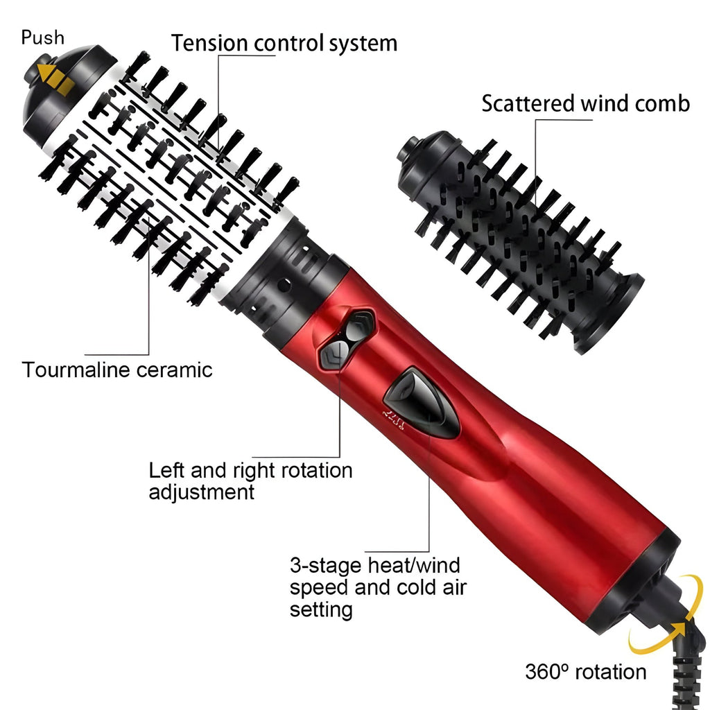 Rotating Hot Air Brush with Two Brush Heads