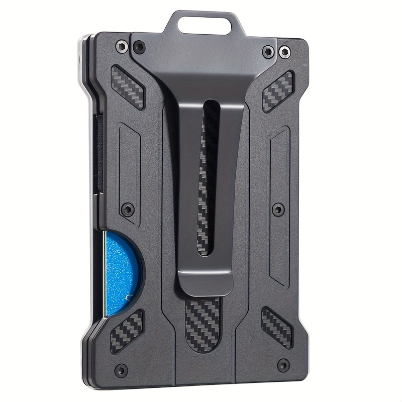 Slim Aluminum RFID Card Holder with Metal Clip