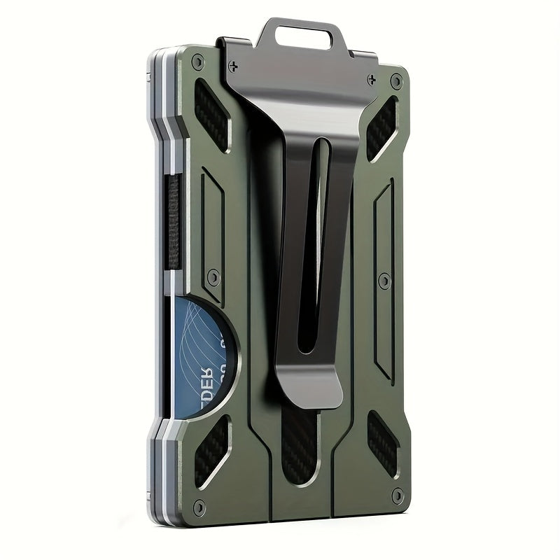 Slim Aluminum RFID Card Holder with Metal Clip
