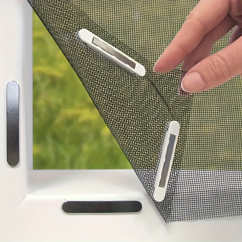 Magnetic Cut-to-Fit Window Screen with Adhesive Mounting