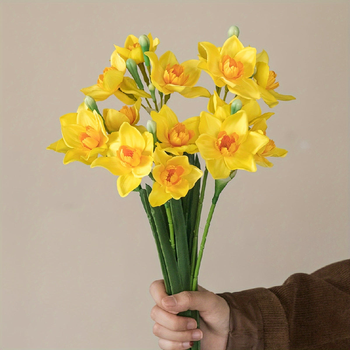 Set of 5 Artificial Daffodil Flowers for Vase Arrangements