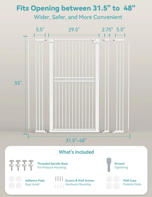 55-Inch Extra-Tall Pet Gate for Doorways