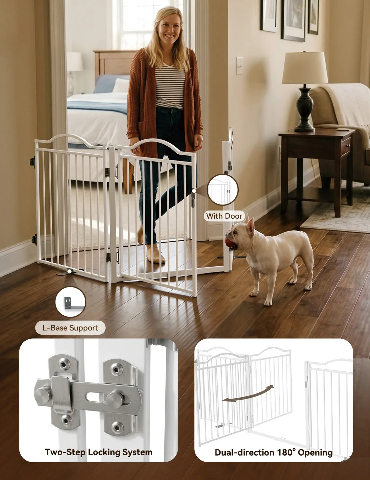 30-Inch Freestanding Dog Gate & Playpen