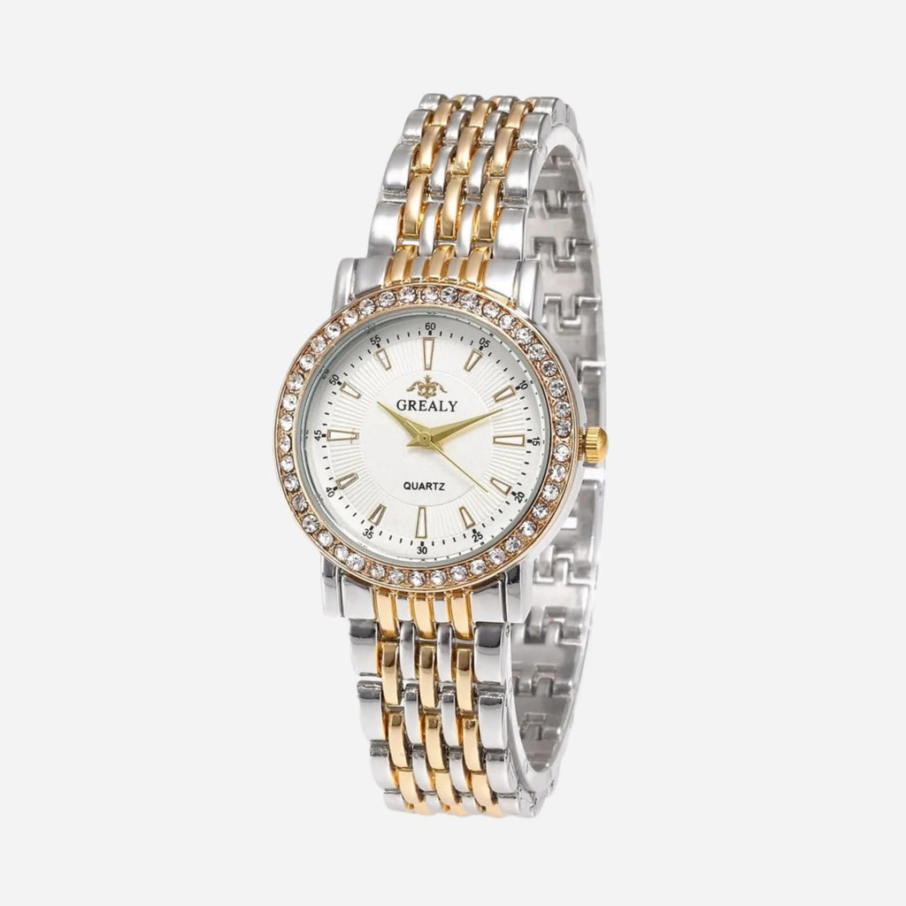 Women's Two-Tone Watch with Crystal-Style Bezel