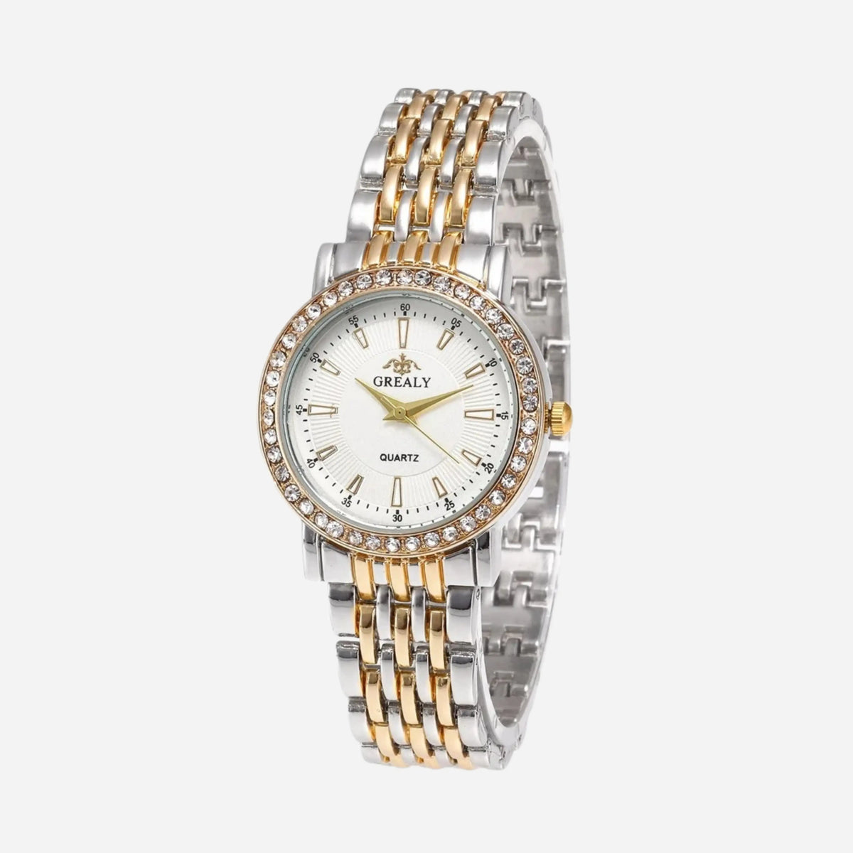 Women's Two-Tone Watch with Crystal-Style Bezel