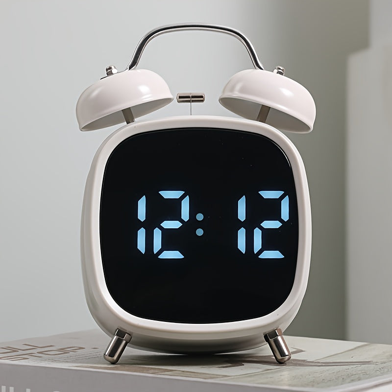USB-Powered Digital Alarm Clock with Twin Bells and LED Display