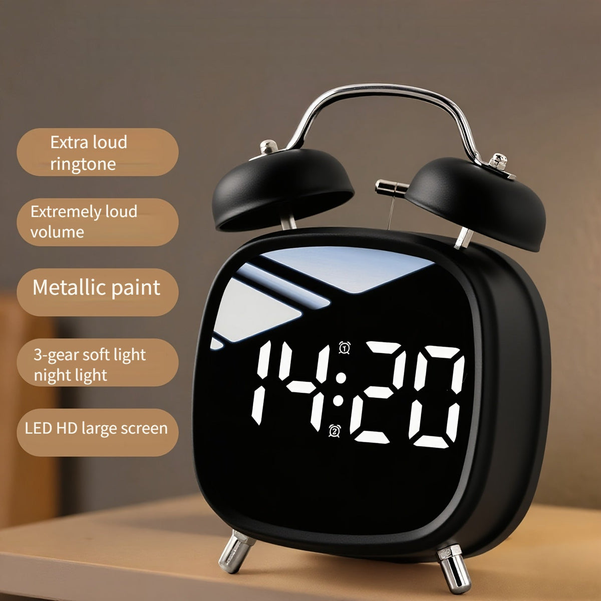 Digital Twin-Bell Alarm Clock with LED Display